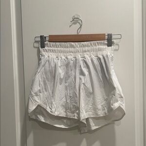 lululemon White Track That High Rise Lined Shorts 3”